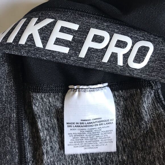 NIKE PRO HYPERCOOL TANK TOP DRI FIT CROPPED GREY BLACK MESH 889627-011 S EUC! - Picture 7 of 10